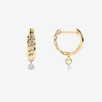 Pierced Diamond Chain Huggie Earrings