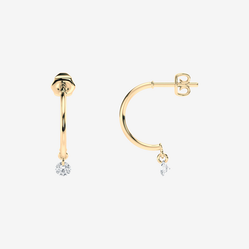 Pierced Diamond Half Huggie Earrings 