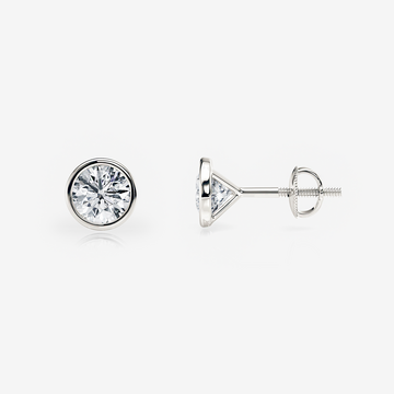 Bezel Stud Diamond Earrings