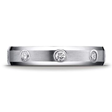 Satin Finish Diamond Wedding Band