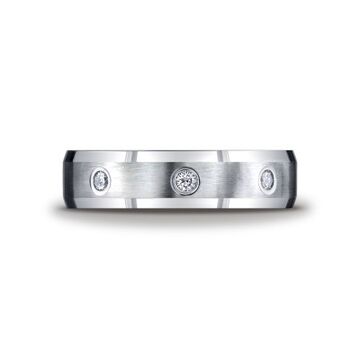 Polished Edge Diamond Wedding Band